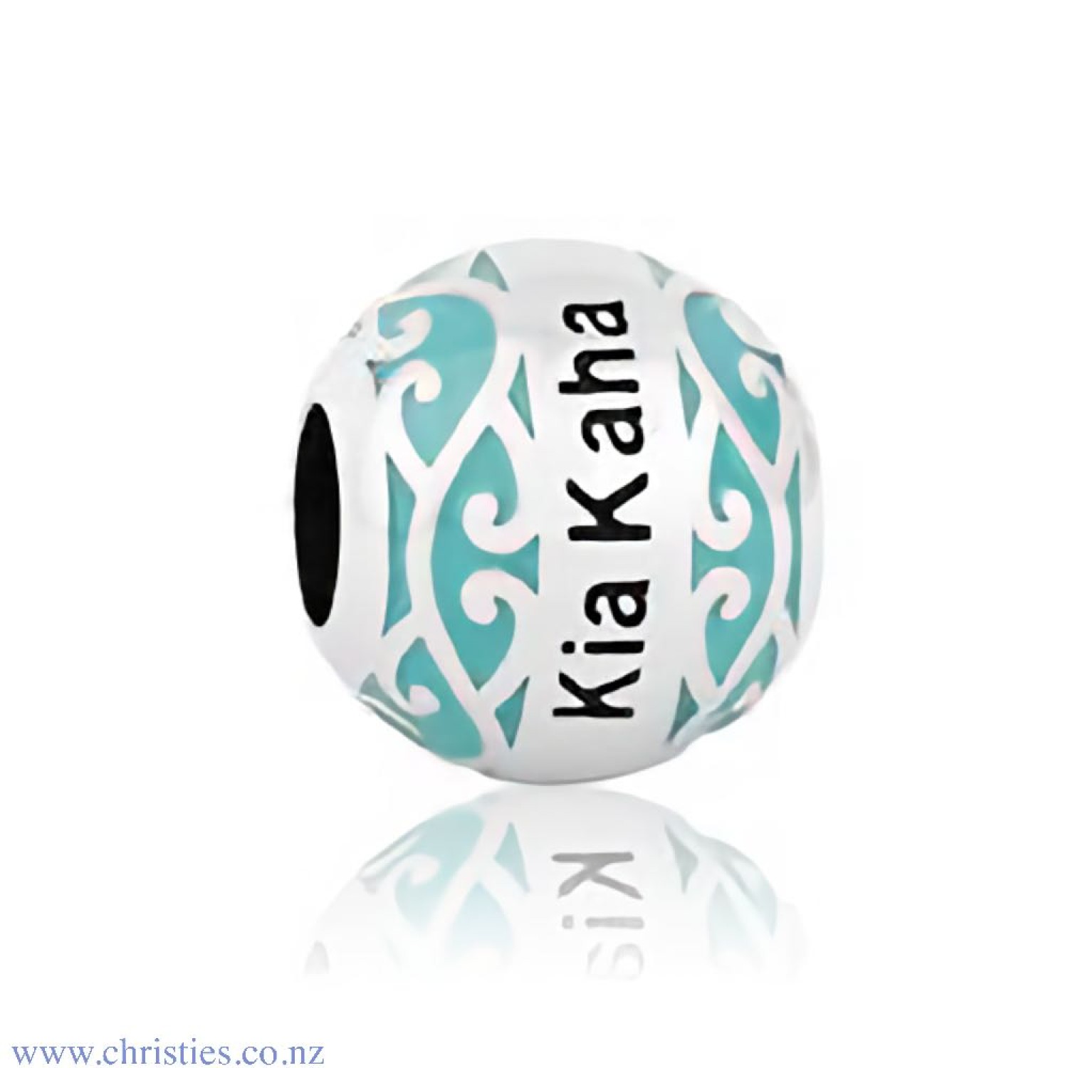 LKE064 Evolve Jewellery Stand Strong Kia Kaha Charm. Representing strength and determination, Evolves new Kia Kaha design celebrates New Zealands Maori heritage through the embossed koru designs set amongst the beautiful enamel. Designed as a token of str