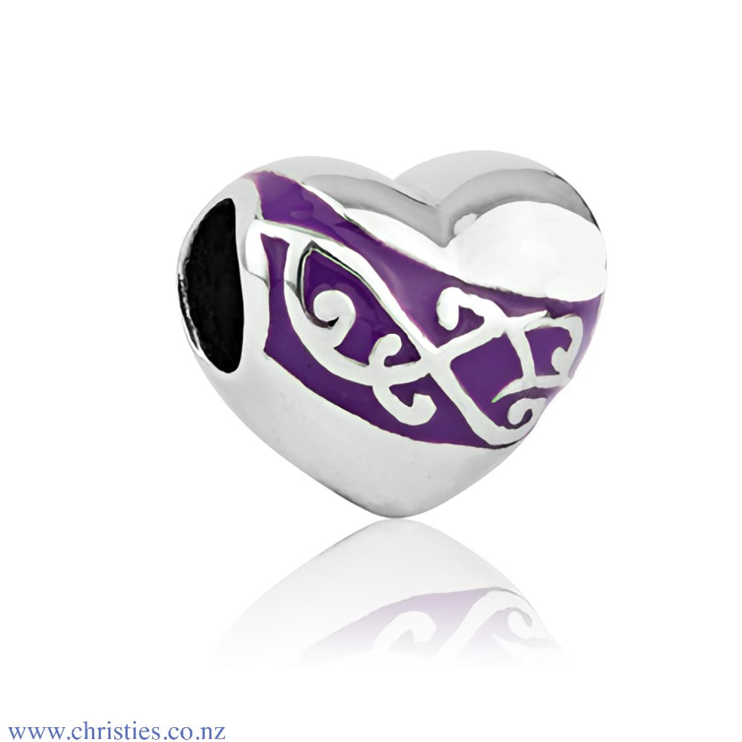 LKE068 Evolve Jewellery Heart of Love Charm. Representing your deepest admiration and care, Evolve's Heart of Love charm celebrates affection.The intricate koru design symbolises the many branches of love shared with close family and friends. Special Offe