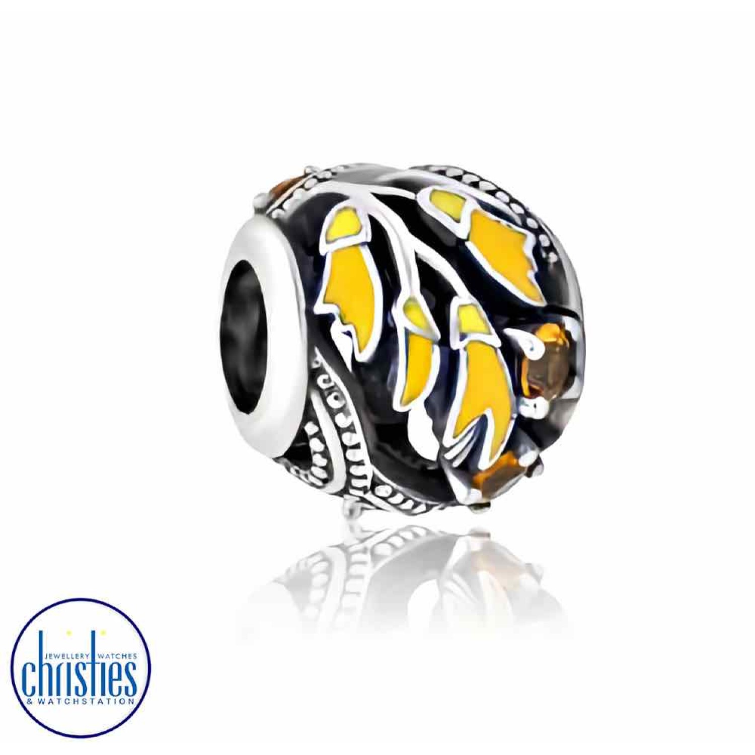 LKE071 Evolve Jewellery Kowhai Charm. The stunning yellow enamel and cubic zirconia stones featured on our Kōwhai charm are representative of New Zealand’s unofficial flower.Attracting enchanting native birds and insects, this beautiful native tree with 