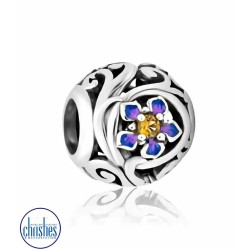 LKE080 Evolve Jewellery Chatham Island Forget Me Not Charm 