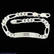 37751 Sterling Silver ID Figaro Bracelet 37751 Sterling Silver ID Figaro Bracelet