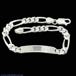 37751 Sterling Silver ID Figaro Bracelet