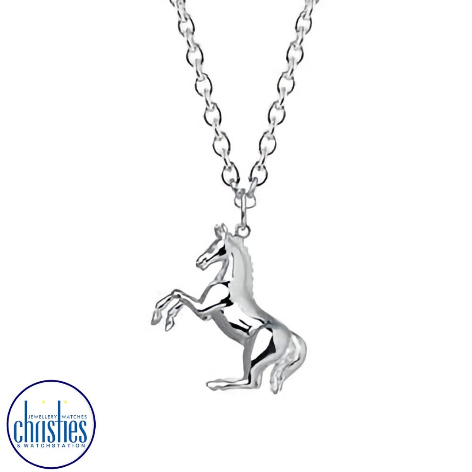 Equestrian Jewellery Silver Horse Necklace. Horses are intelligent and instinctive creatures, highly valued for their power, bravery and companionship throughout the ages. horseshoe jewellery nz