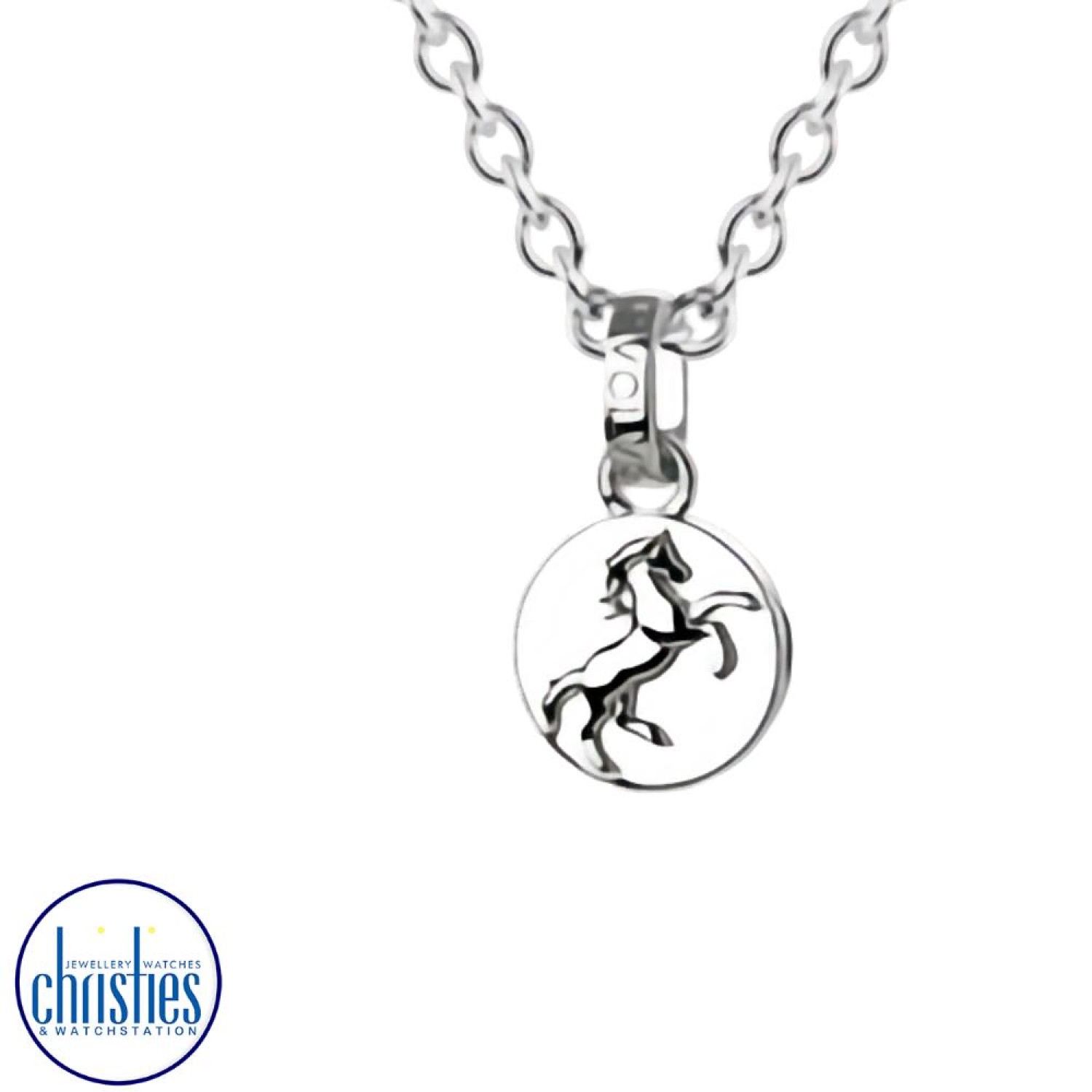 Horse Jewellery Silve Horse Pendant Necklace. Horses are intelligent and intuitive creatures highly valued for their power, bravery, and companionship throughout the ages. horseshoe jewellery nz