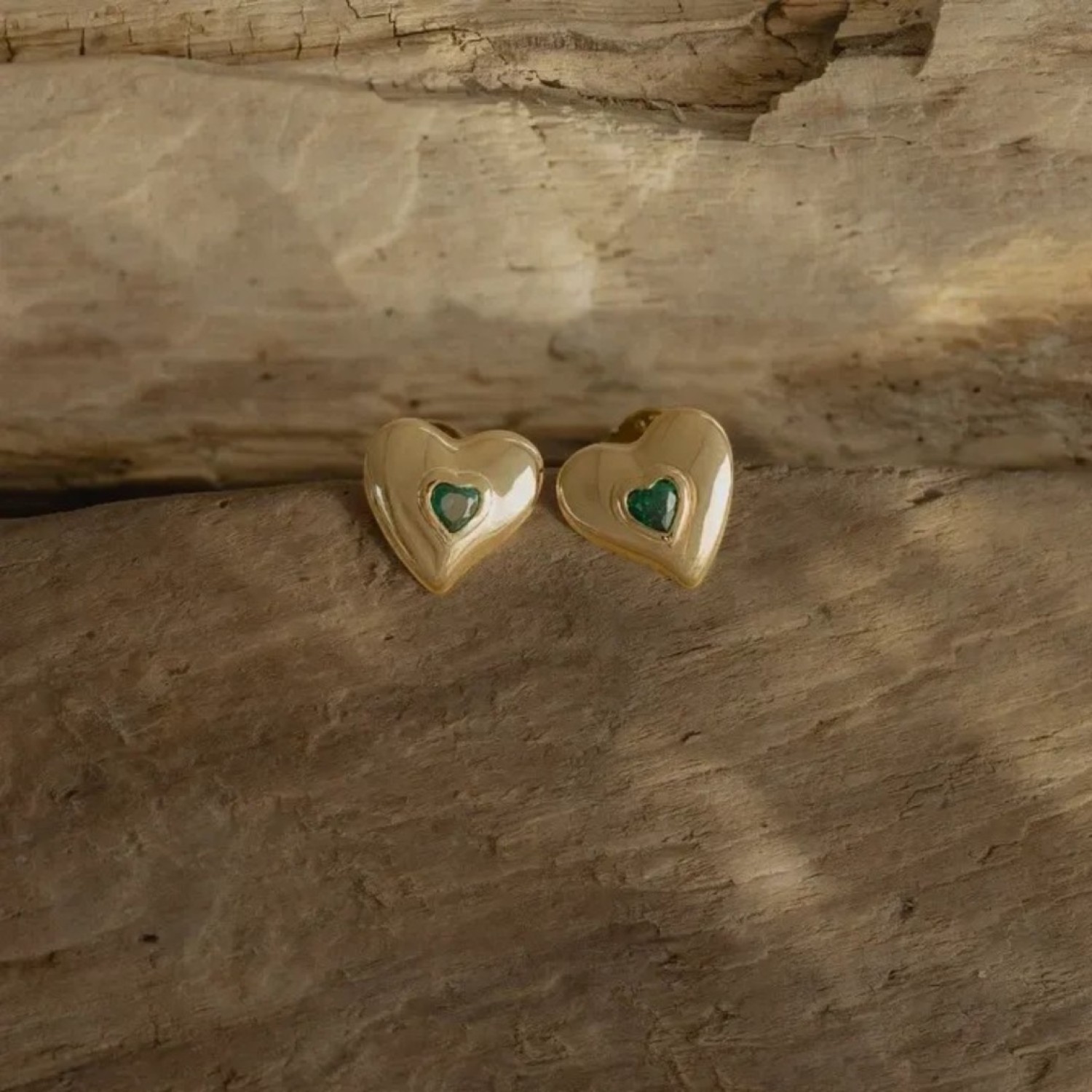 3E40059 Fierce Heart Studs (Wild) - Gold by Evolve Jewellery