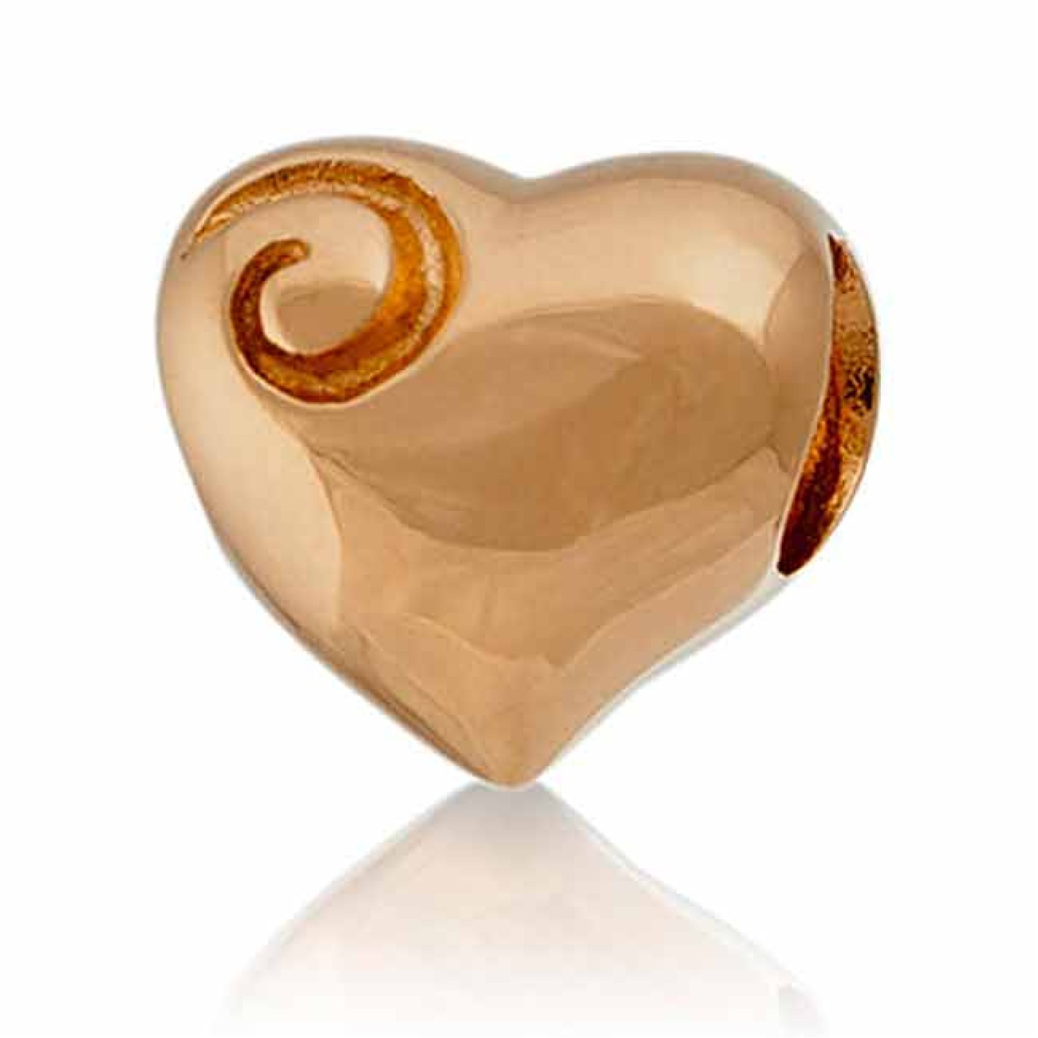 110G Evolve 9ct Gold Aotearoa Heart. Aotearoas Heart symbolises compassion, strength, hope and unconditional love. The simple koru engraved deep into the heart connects us with new beginnings and growth, inspiring us to move forward. This special charm @c