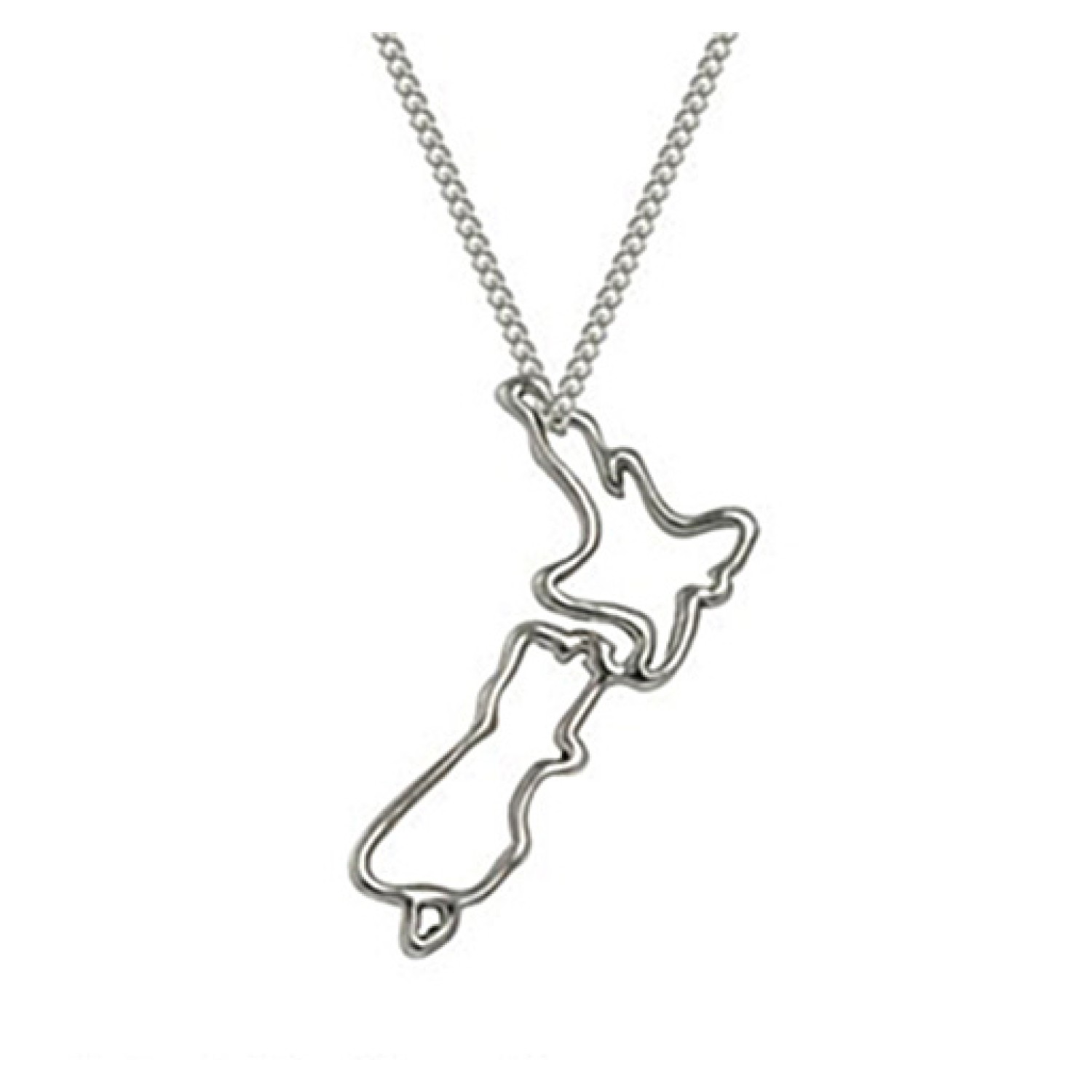 Evolve New Zealand Map Necklace. The stunning New Zealand Map of New Zealand Pendant as worn by New Zealands Eliza McCartney as she claimed  bronze medal in pole vault at Rio 2016 Crafted in Sterling Silver Map is 34mm in length Christies exc @christies.o