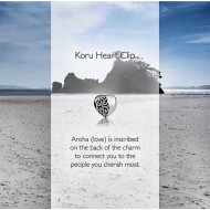 LKC032 Evolve Charms Koru Heart Clip Silver LKC032 Evolve Charms Koru Heart Clip Silver