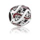 LKE032 Evolve Charms Family Love Silver. Celebrating the gift of family (whānau) love and support, this charm reminds us of the quality time spent with our loved ones at the bach or marae. The vibrant red and white lines linked together symbolise Rangi-nu