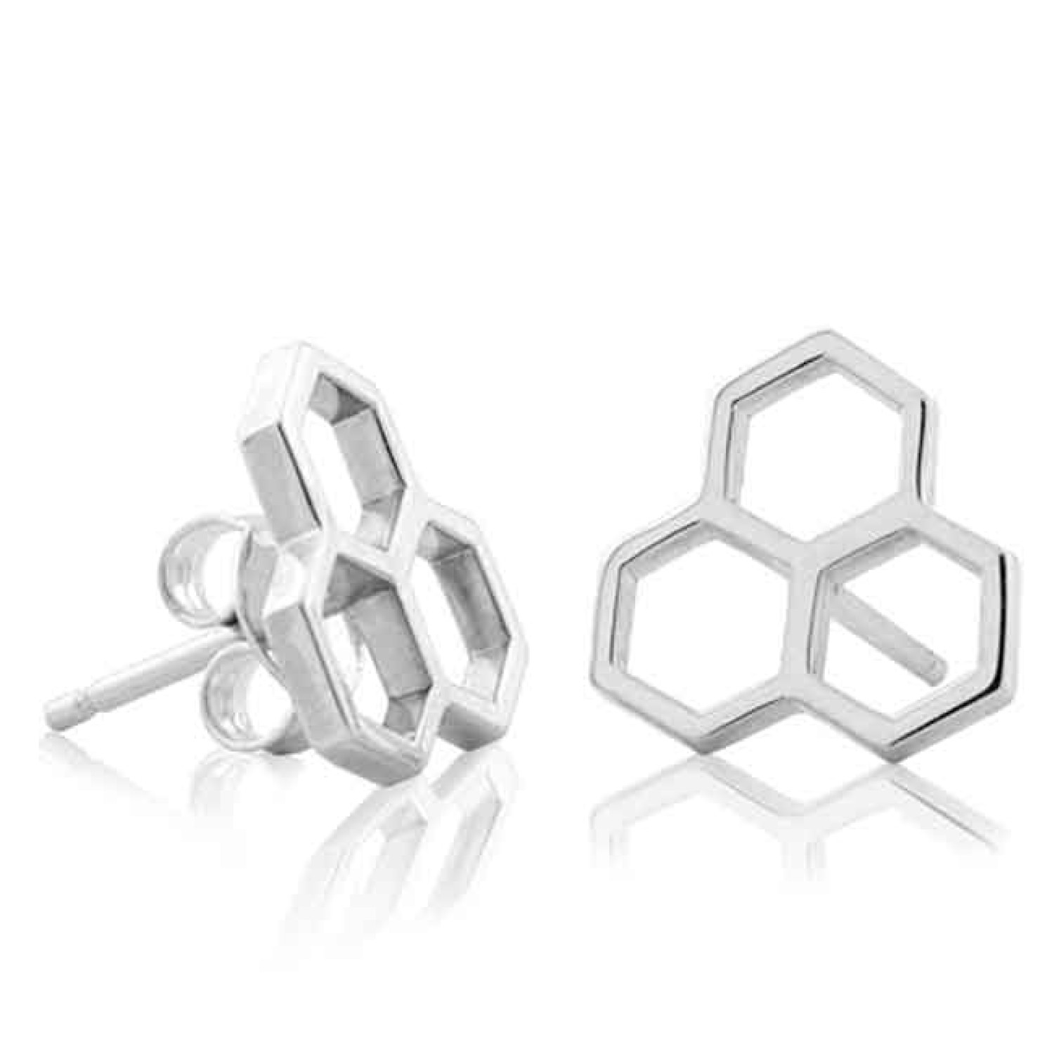 2E61006 Evolve NZ Honeycomb Stud Earrings. The New Zealand manuka honeycomb is known for its unique and special healing properties. These special studs represent health and vitality, strengthening our personal resolve. Available in store at Christies or o