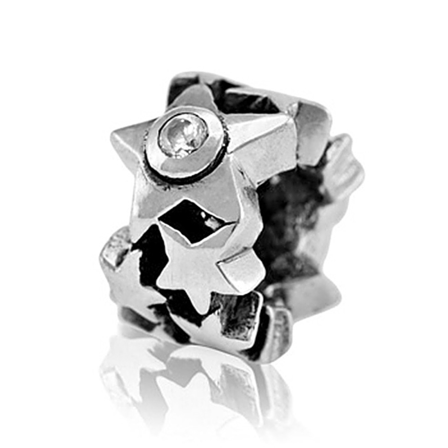 LK156CZ Evolve  Charm Shining Star. Stars have long represented our greatest aspirations, helping us to navigate through life. The stars guided the original Maori migration in tribal waka (canoes) across the Pacific to New Zealand. A sparkling cubic zirco