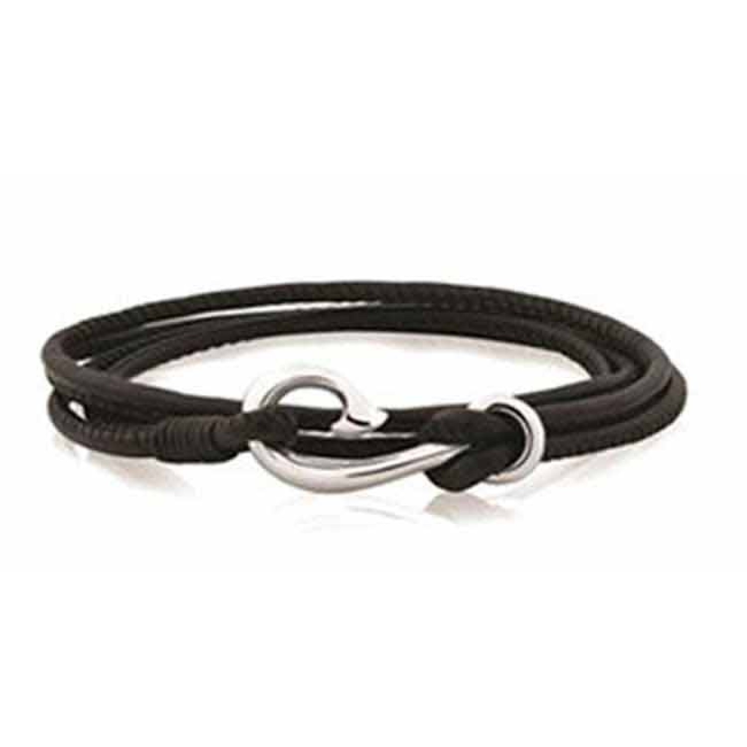 Evolve Safe Travel Wrap Bracelet Black. The Safe Travel Wrap Bracelet features a sterling silver safe travel hook on soft leather, promising protection and safety as you explore the world. This bracelet wraps around your wrist twice and loops onto the fis