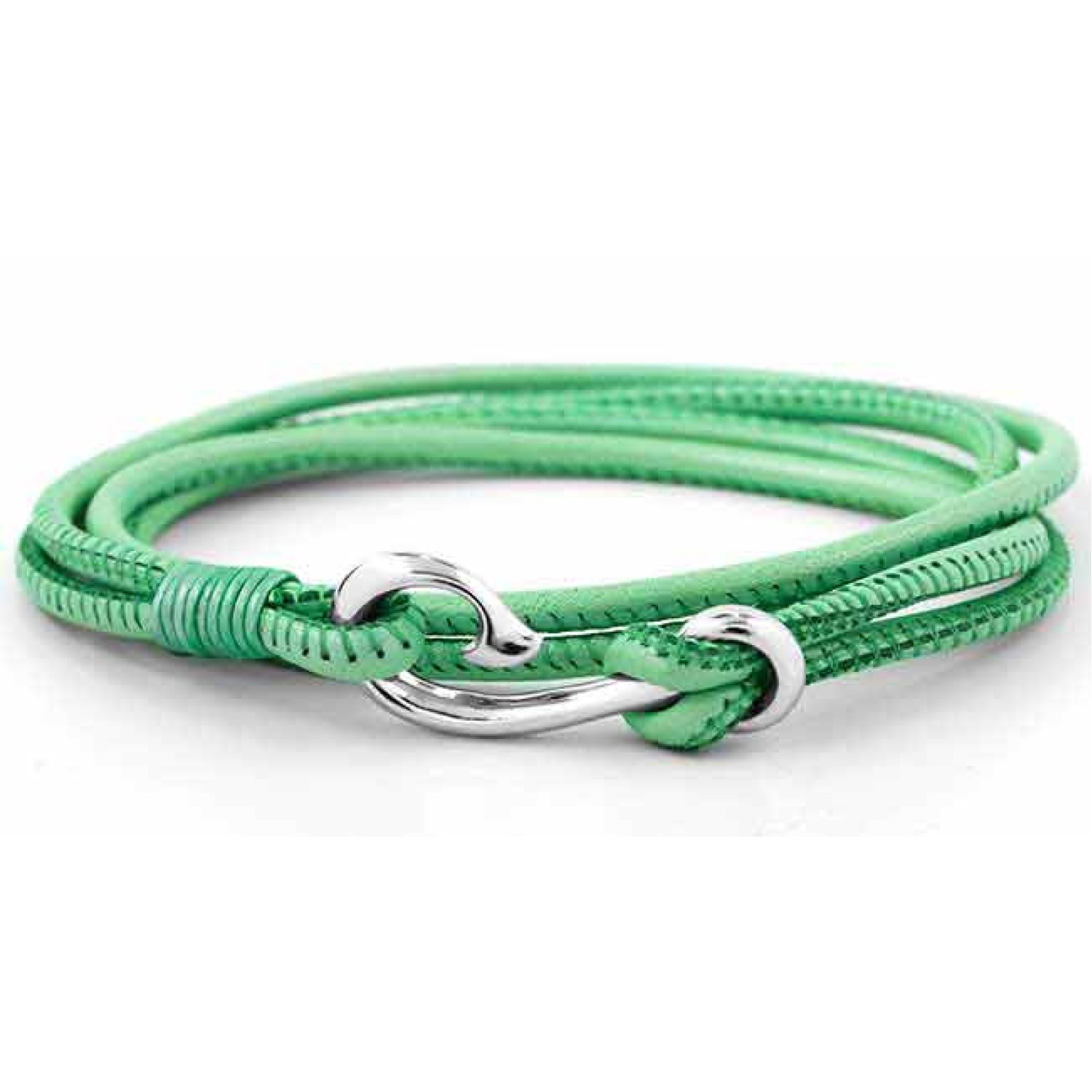 Evolve Safe Travel Wrap Bracelet Teal. The Safe Travel Wrap Bracelet features a sterling silver safe travel hook on soft leather, promising protection and safety as you explore the world. This bracelet wraps around your wrist twice and loops onto the fish