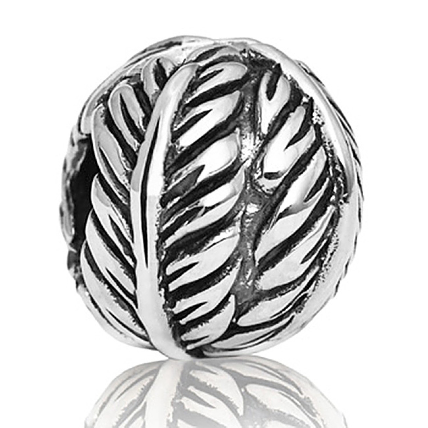 LKC018 Evolve Charms Friendship Fern End Stopper. Evolves beautiful Friendship Fern represents the unique bonds we have with those closest to us, celebrating special memories made together. Four fern leaves join to create a strong & beautiful whole, s