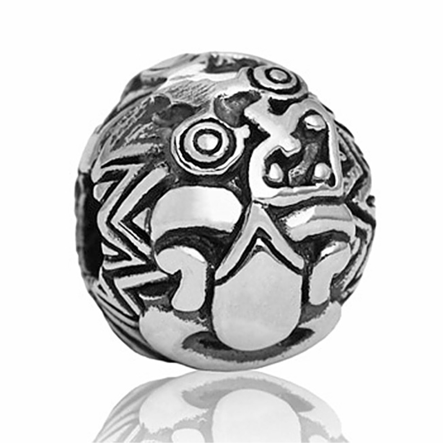 LKC023 Evolve Charms Tiki End Stopper. The Tiki is a powerful good luck charm, believed to keep evil spirits away & provide the wearer with great insight, knowledge and clarity of thought.  A Kiwi cultural icon, the Tiki is a talisman to the Maori pe 