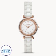 CE1104 Fossil Carlie Mini Three-Hand White Ceramic Watch