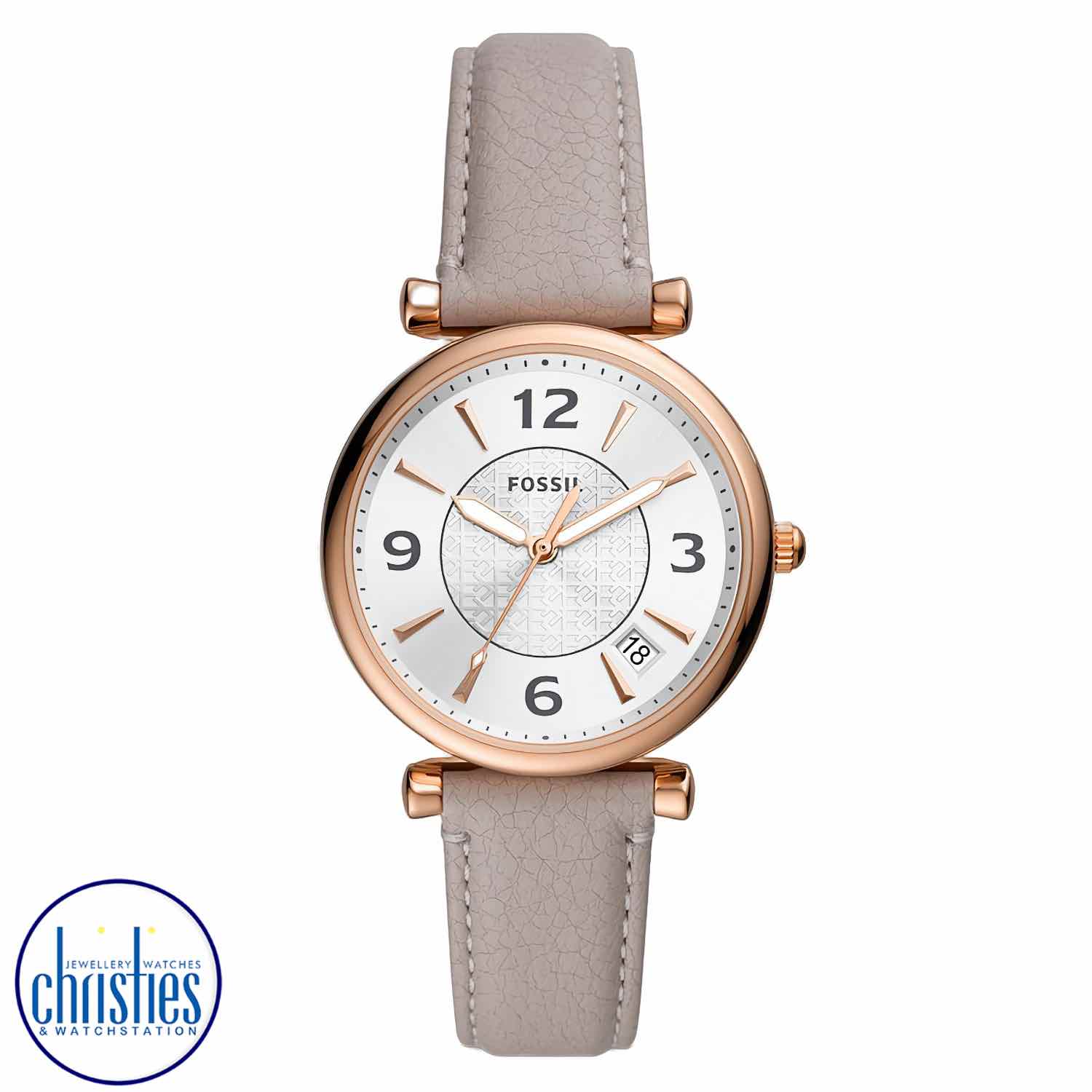 ES5161 Fossil Carlie Grey Eco Leather Watch ES5161 fossil watches nz farmers ES5161 Fossil Carlie Grey Eco Leather Watch fossil smart watches nz
