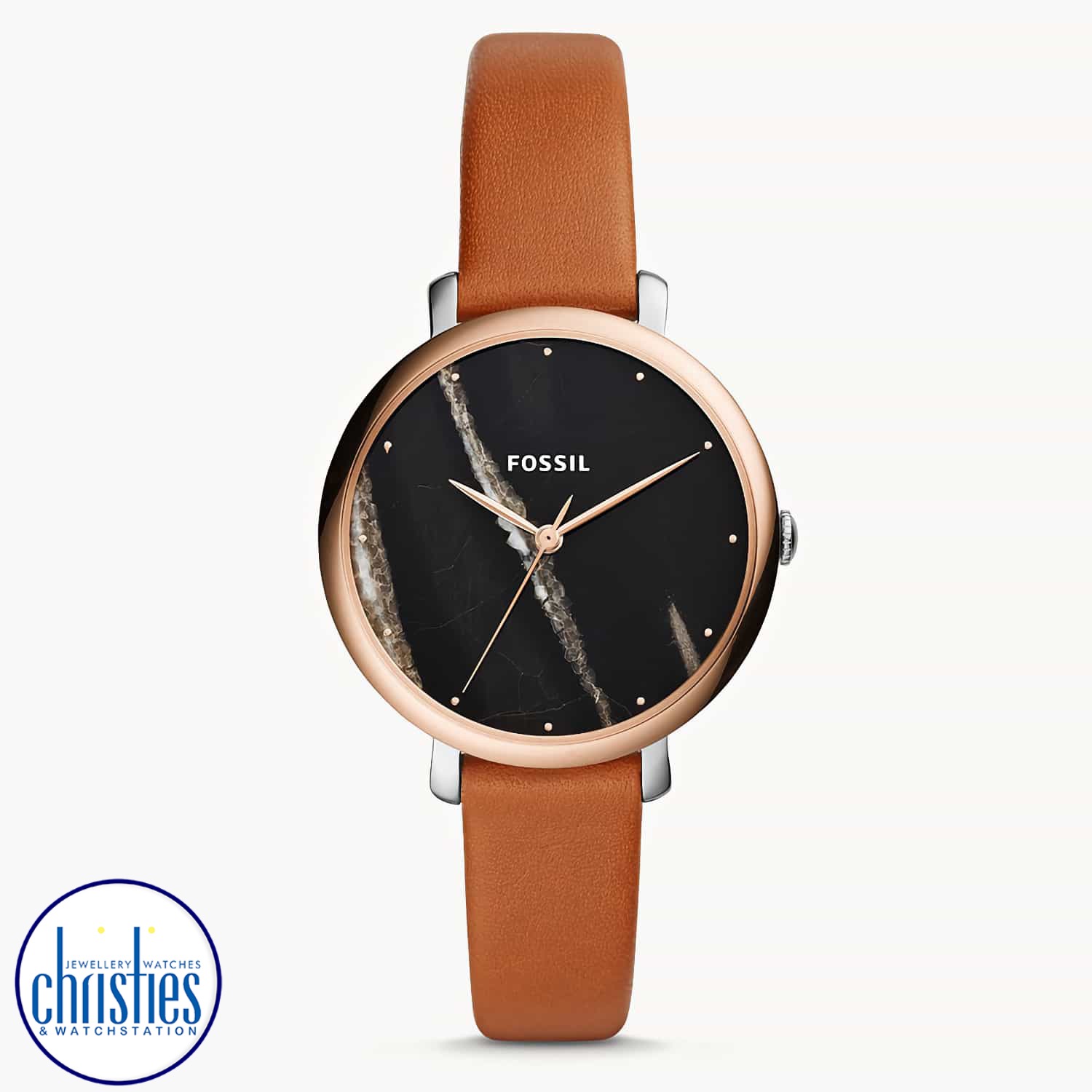 ES4378 Fossil Jacqueline Three Hand Luggage Leather Watch. ES4378 Fossil Jacqueline Three Hand Luggage Leather Watch Afterpay - Split your purchase into 4 instalments - Pay for your purchase over 4 instalments, due every two weeks. You’ll pay your first i