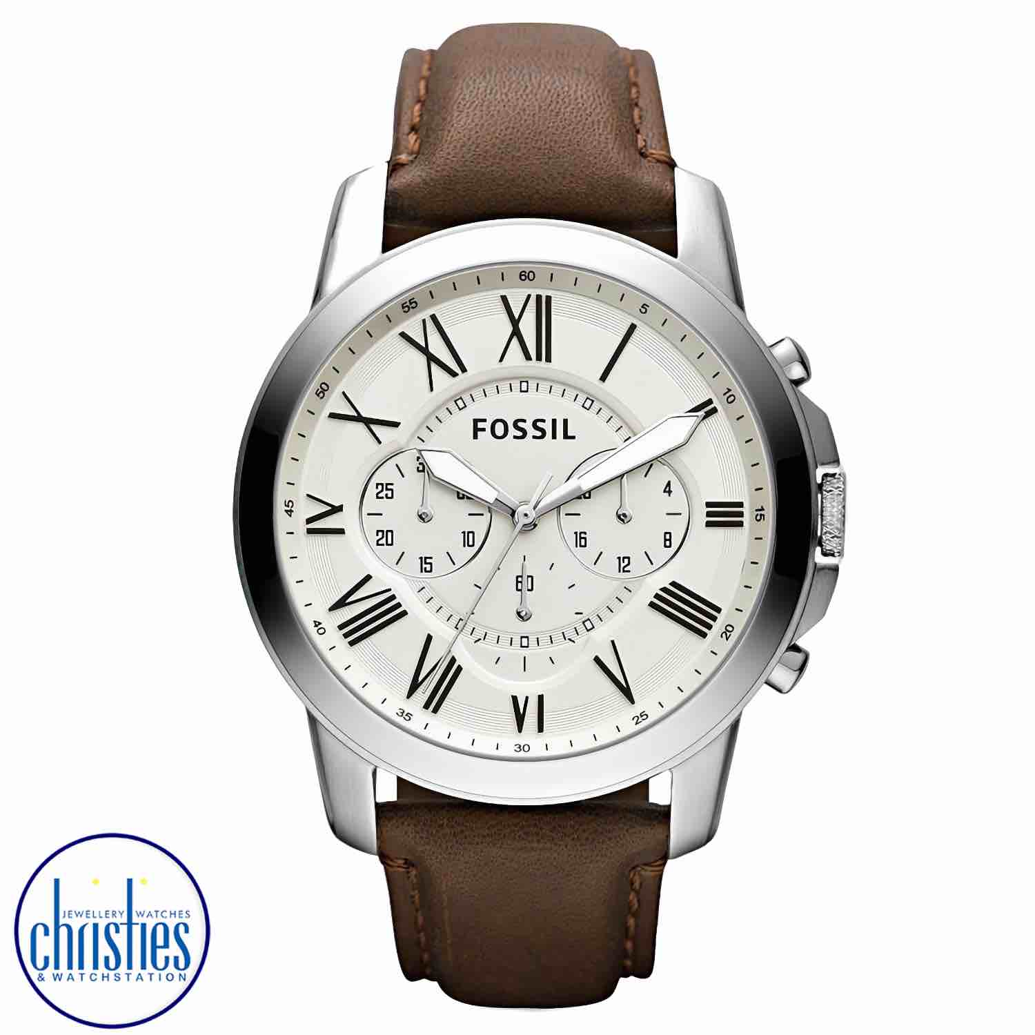 FS4735IE Fossil Grant Chronograph Brown Leather Watch FS4735 fossil watches nz farmers FS4735IE Fossil Grant Chronograph Brown Leather Watch fossil smart watches nz