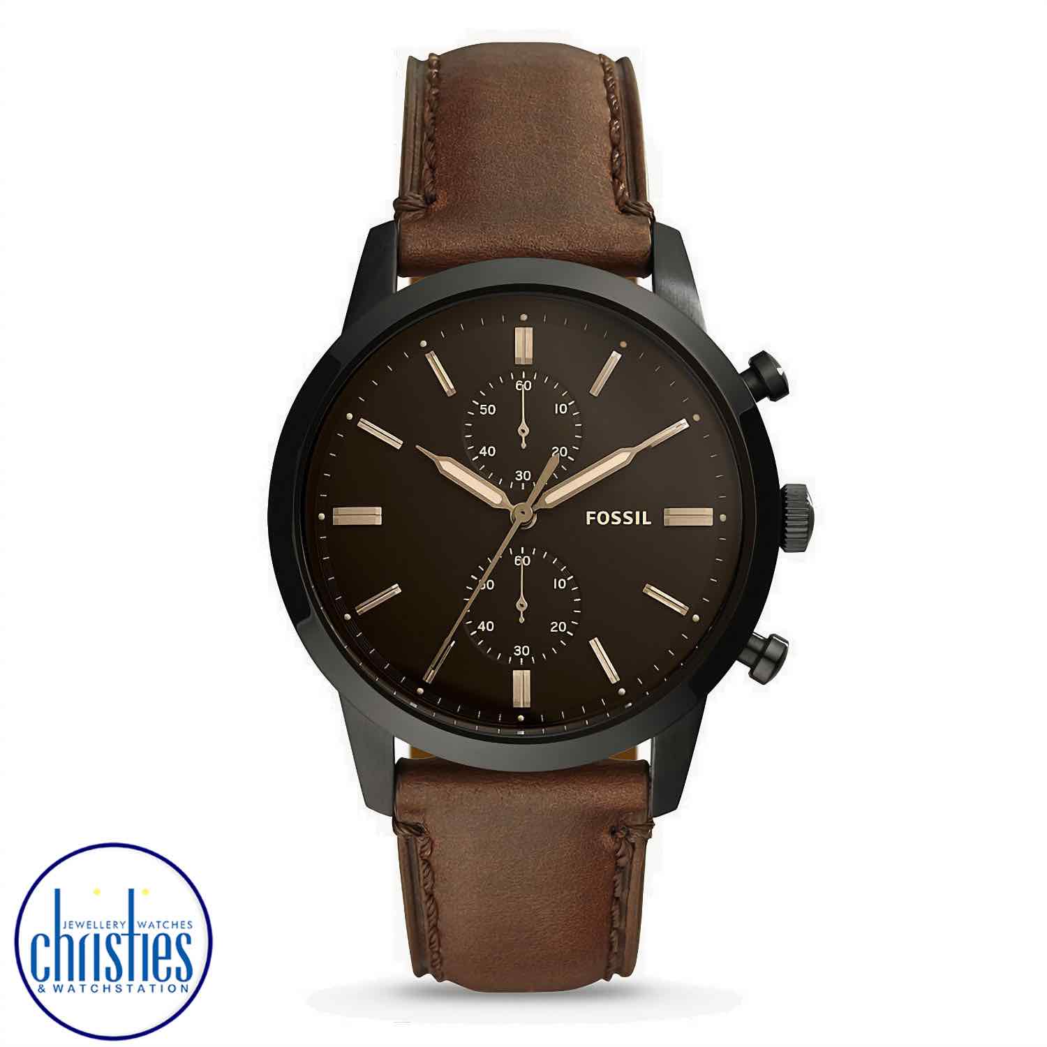 FS5437 Fossil Townsman Chronograph Brown Leather Watch fossil smart watches nz