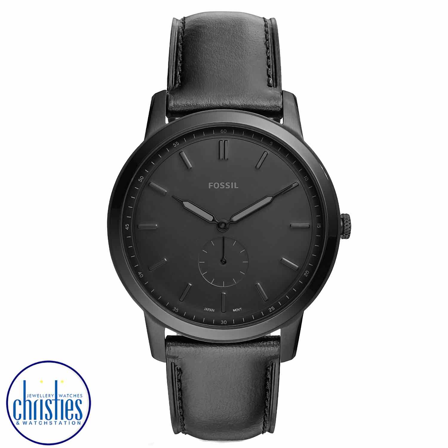 FS5447 Fossil The Minimalist Two-Hand Black Leather Watch fossil watches Auckland