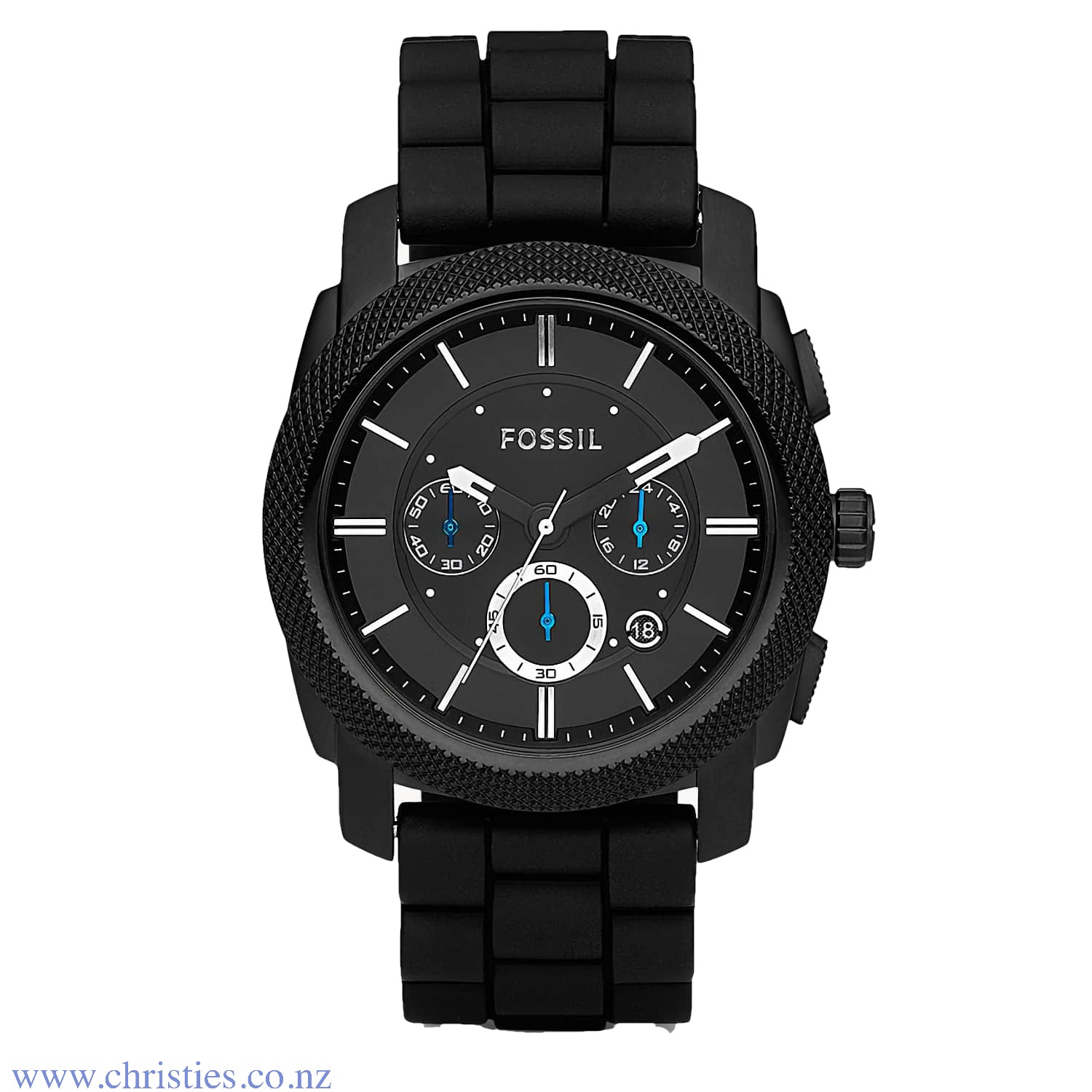 FS4487 Fossil Machine Chronograph Black Silicone Watch. FS4487 Fossil Machine Chronograph Black Silicone Watch 50 Metres Water Reistant Humm -Buy Little things up to $1000 and choose 10 weekly or 5 fortnightly payments with no interest. Late payment fee o