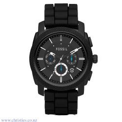 FS4487 Fossil Machine Chronograph Black Silicone Watch