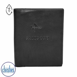MLG0358001 Fossil Leather RFID Passport Case Black