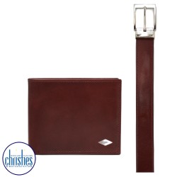 MLG0720222 Fossil Ryan RFID Large Coin Pocket Bifold and Belt Gift Set