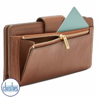 SL7830200 Fossil Logan RFID Tab Clutch Brown SL7830200 Fossil Logan RFID Tab Clutch Brown