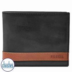 ML3653001 Fossil Quinn Large Coin Pocket Bifold Black