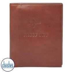 MLG0358222 Fossil Leather RFID Passport Case Cognac
