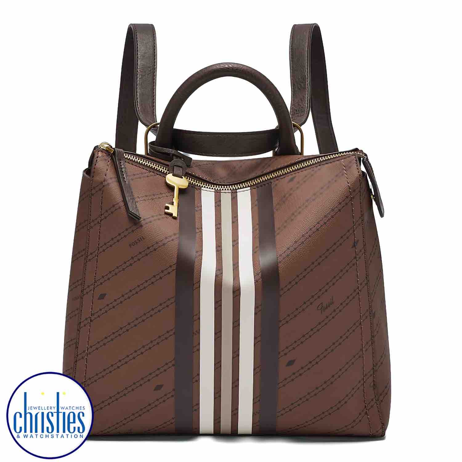 ZB1587199 Fossil Parker Small Backpack ZB1587199 Fossil Parker Small Backpack. This eco-leather backpack features 1 zipper pocket 2 slide pockets and 2 adjustable and detachable backpack/crossbody strapsAfterpay - Split your purchase into 4 instalments - Pay for your purchase over 4 instalment