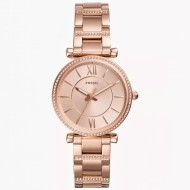 ES4301 Fossil Carlie Three-Hand Rose-Gold-Tone Stainless Steel Watch