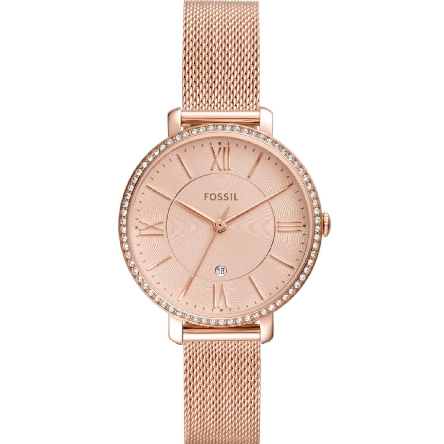 ES4628 Fossil Jacqueline Three-Hand Date Rose Gold-Tone Stainless Steel Watch – Fossil Watches in New Zealand - Buy Men’s and Women’s Watches Online - Free Delivery and Afterpay Options ES4628 Fossil Jacqueline Three-Hand Date Rose Gold-Tone Stainless Steel Watch by Fossil