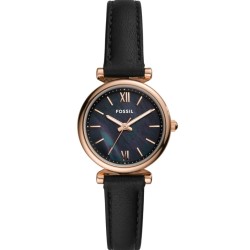 ES4700 Fossil Carlie Mini Three-Hand Black Leather Watch