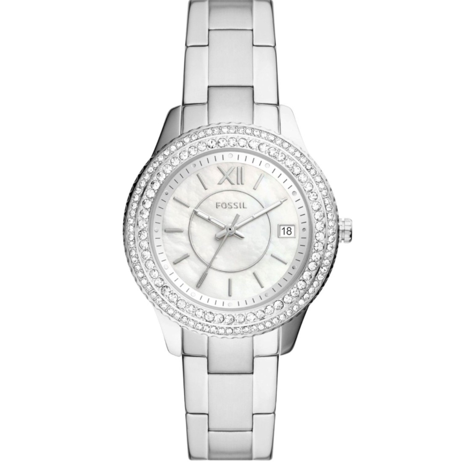 ES5130 Fossil Stella Three-Hand Date Stainless Steel Watch – Fossil Watches in New Zealand - Buy Men’s and Women’s Watches Online - Free Delivery and Afterpay Options ES5130 Fossil Stella Three-Hand Date Stainless Steel Watch by Fossil