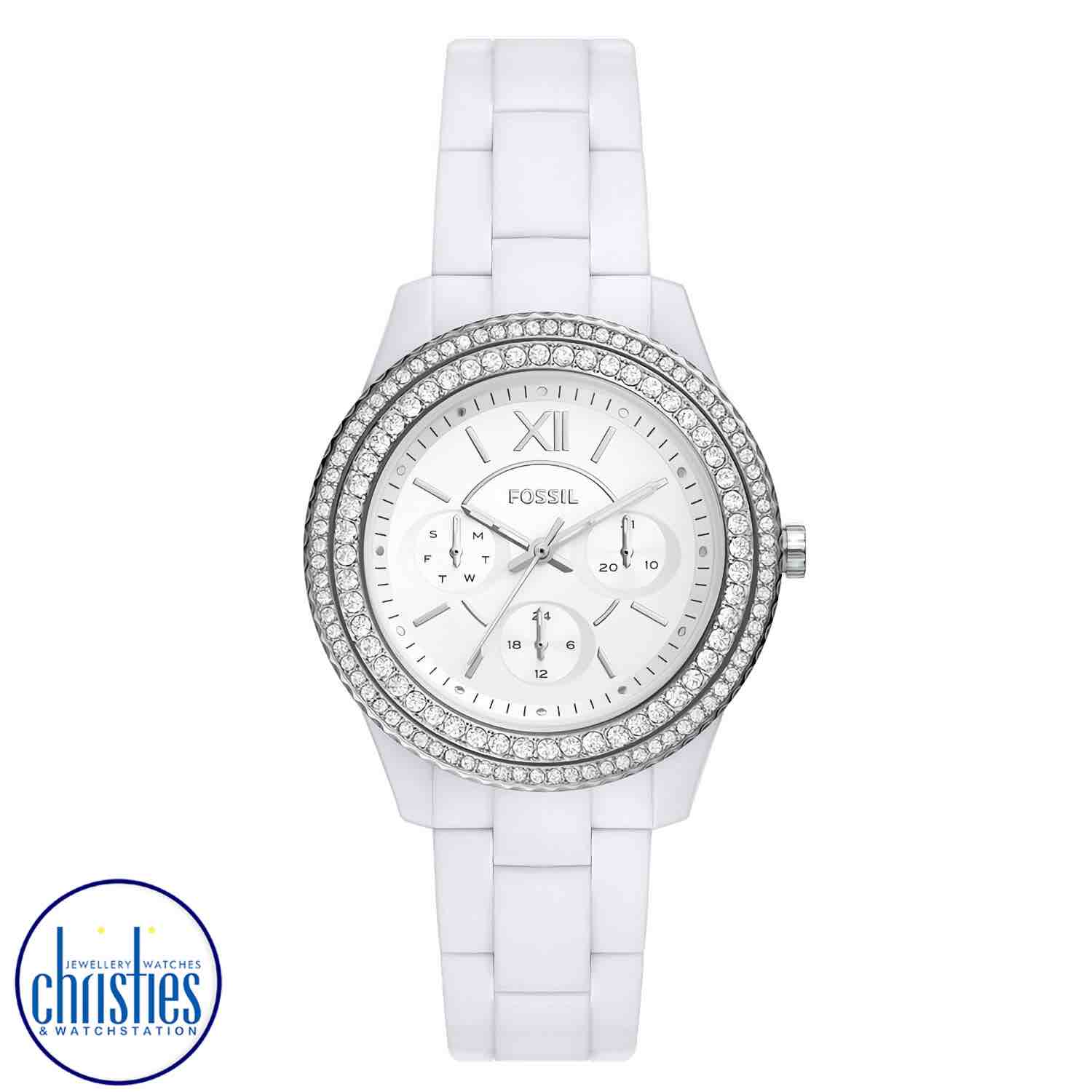 ES5151 Fossil Stella Multifunction White Castor Oil Watch. ES5151 Fossil Stella Multifunction White Castor Oil WatchAfterpay - Split your purchase into 4 instalments - Pay for your purchase over 4 instalments, due every two weeks.