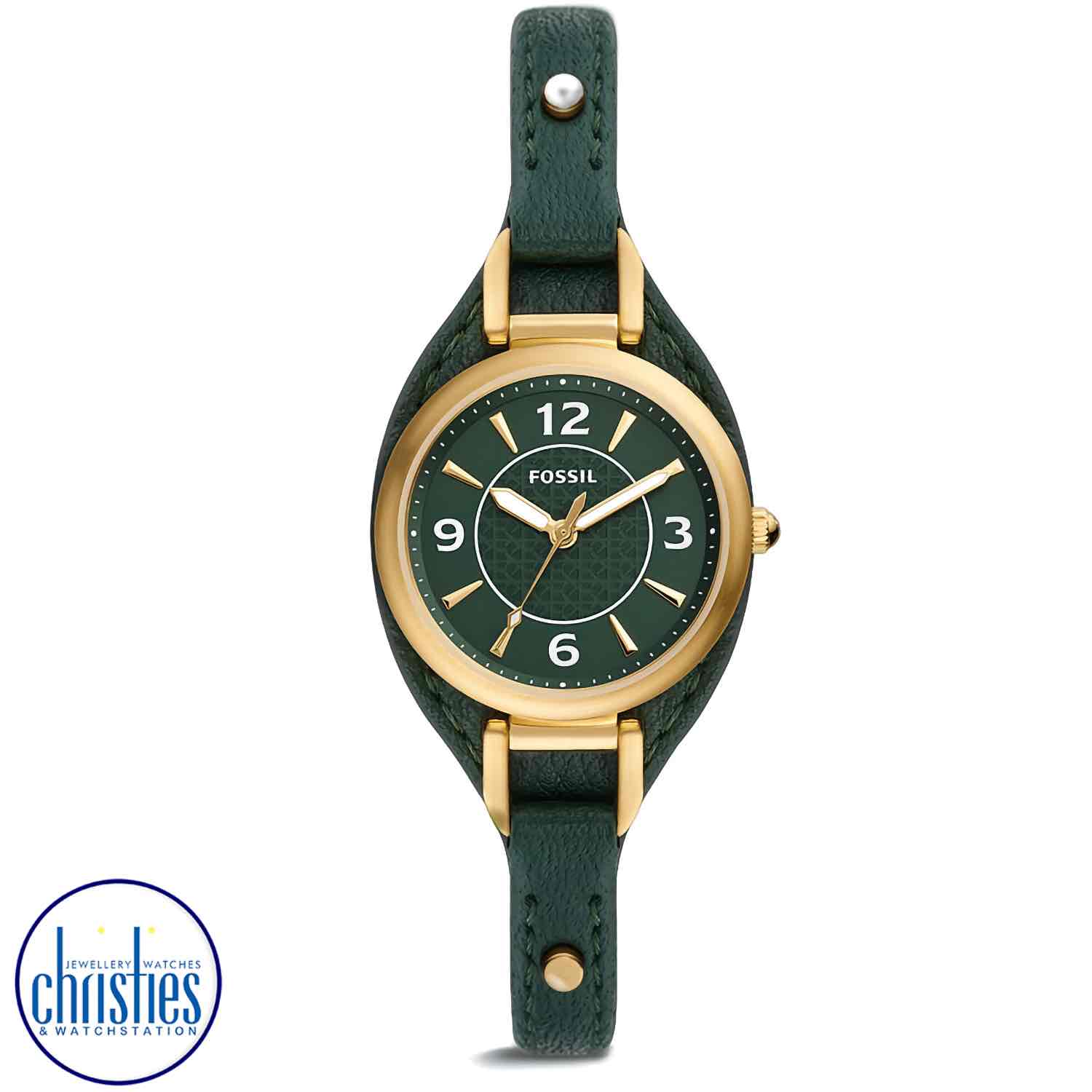 ES5241 Fossil Carlie Three-Hand Green Eco Leather Watch. ME5241 Fossil Carlie Three-Hand Green Eco Leather Watch Afterpay - Split your purchase into 4 instalments - Pay for your purchase over 4 instalments, due every two weeks. fossil mens watches nz