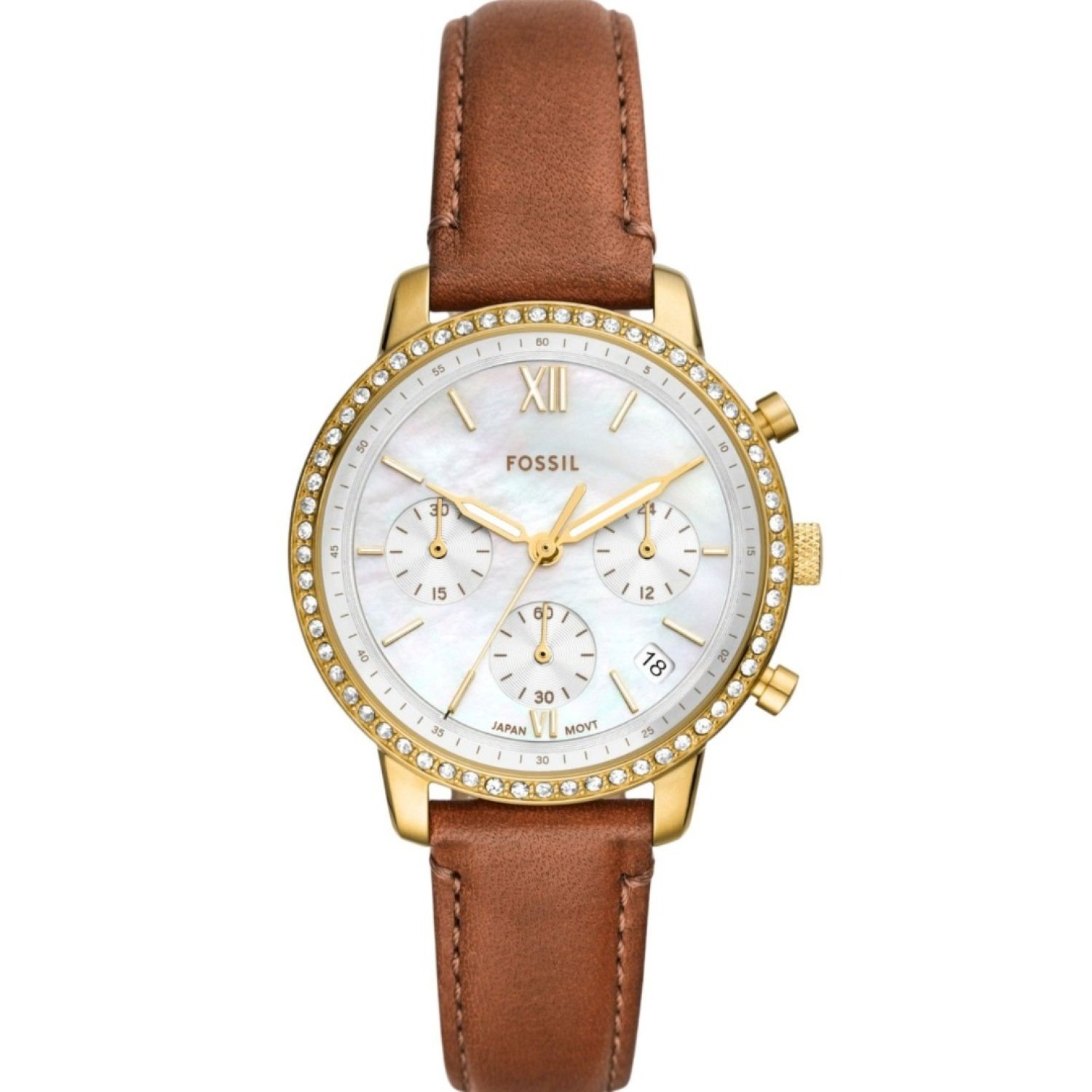 ES5278 Fossil Neutra Chronograph Medium Brown Leather Watch – Fossil Watches in New Zealand - Buy Men’s and Women’s Watches Online - Free Delivery and Afterpay Options ES5278 Fossil Neutra Chronograph Medium Brown Leather Watch by Fossil