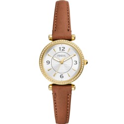 ES5297 Fossil Carlie Three-Hand Medium Brown Leather Watch