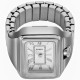 Fossil Raquel Watch Ring Stainless Steel - ES5344 Fossil ES5344 Raquel Watch Ring with Silver Sunray Dial and Expansion Band