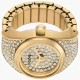 Fossil Raquel Watch Ring Gold Tone - ES5392 Fossil ES5392 Raquel Women's Gold-Tone Watch Ring with Gold Dial