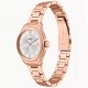 Fossil Gilmore ES5420 womens rose gold watch featuring a silver dial and date window