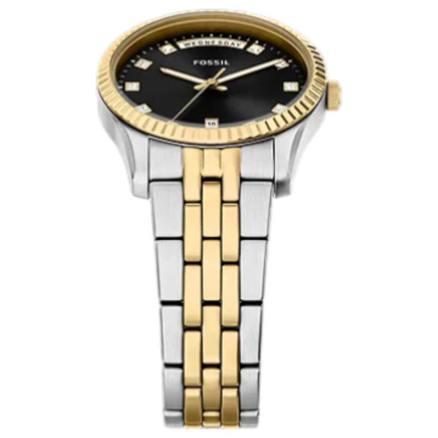 ES5458 Fossil Scarlette Three-Hand Day-Date Two-Tone Stainless-Steel Watch – Fossil Watches in New Zealand - Buy Men’s and Women’s Watches Online - Free Delivery and Afterpay Options ES5458 Fossil Scarlette Three-Hand Day-Date Two-Tone Stainless-Steel Watch by Fossil