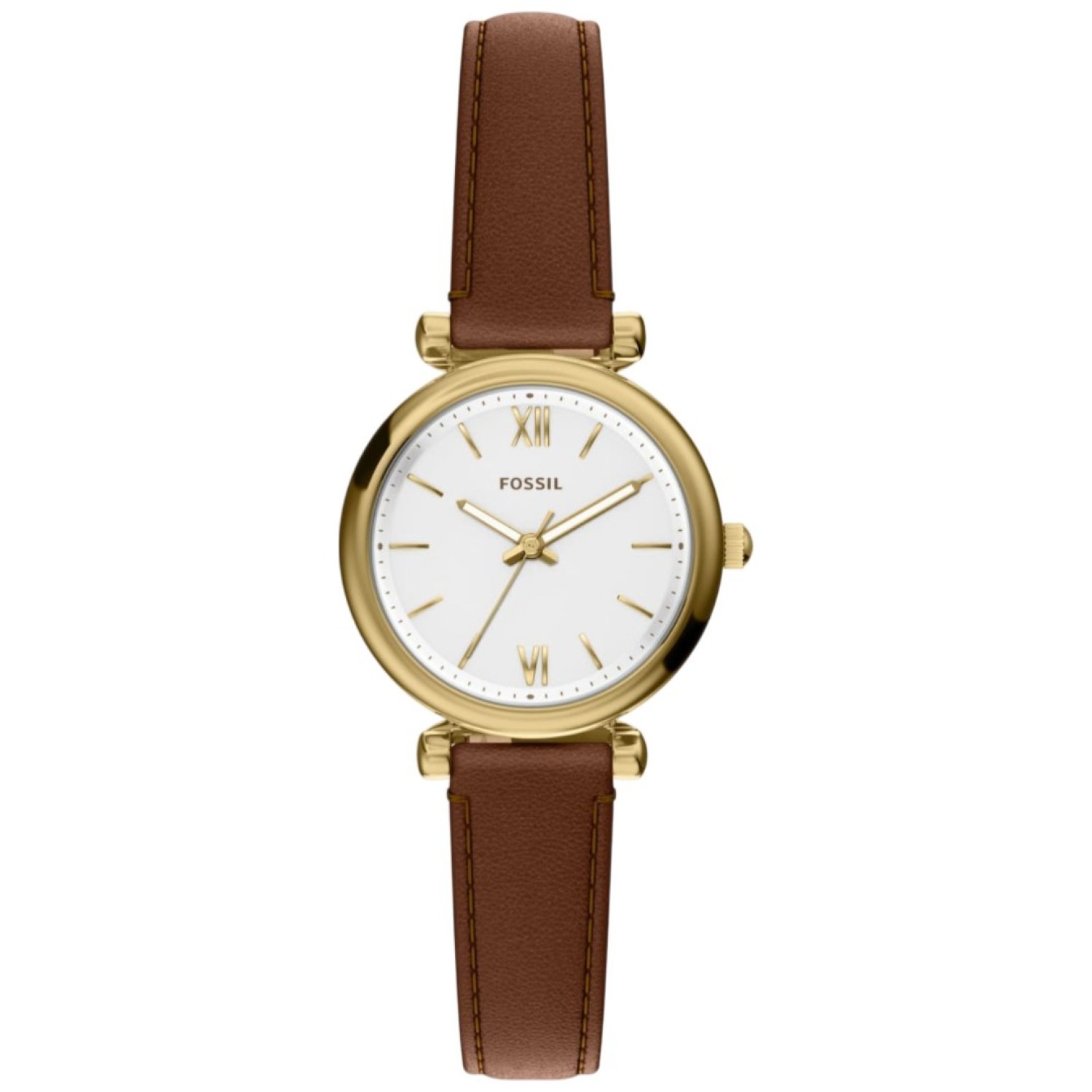 ES5464 Fossil Carlie Mini Three-Hand Brown Leather Watch – Fossil Watches in New Zealand - Buy Men’s and Women’s Watches Online - Free Delivery and Afterpay Options ES5464 Fossil Carlie Mini Three-Hand Brown Leather Watch by Fossil