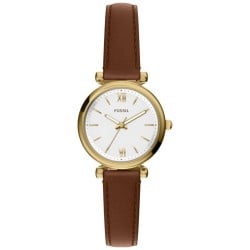 ES5464 Fossil Carlie Mini Three-Hand Brown Leather Watch