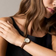 ES5464 Fossil Carlie Mini Three-Hand Brown Leather Watch ES5464 Fossil Carlie Mini Three-Hand Brown Leather Watch