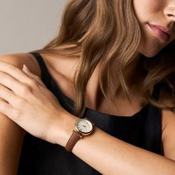 ES5464 Fossil Carlie Mini Three-Hand Brown Leather Watch