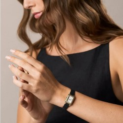 ES5470 Fossil Raquel Mini Three-Hand Black Leather Watch